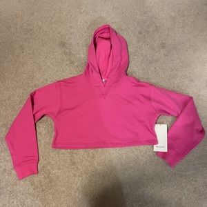 Lululemon All Yours Cropped Sonic Pink Hoodie Size 8
